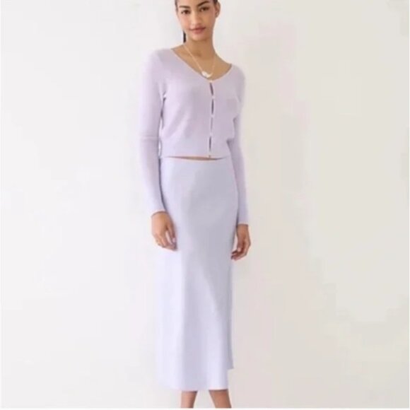 J Crew Lilac Satin Midi Skirt XL - NEW